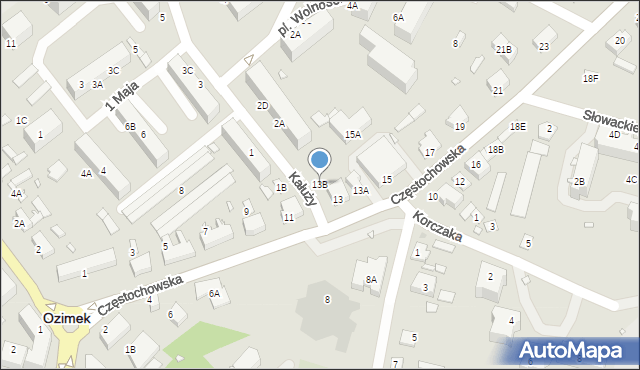 Ozimek, Częstochowska, 13B, mapa Ozimek