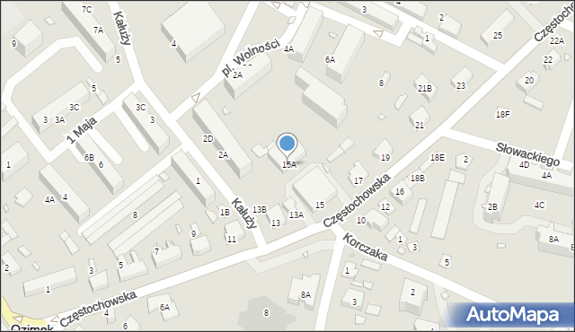 Ozimek, Częstochowska, 15A, mapa Ozimek