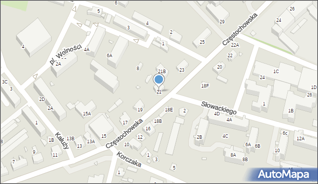 Ozimek, Częstochowska, 21, mapa Ozimek