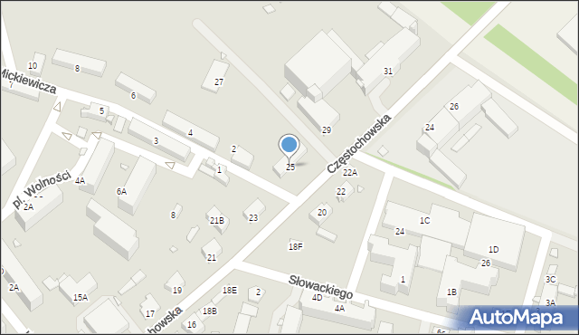 Ozimek, Częstochowska, 25, mapa Ozimek