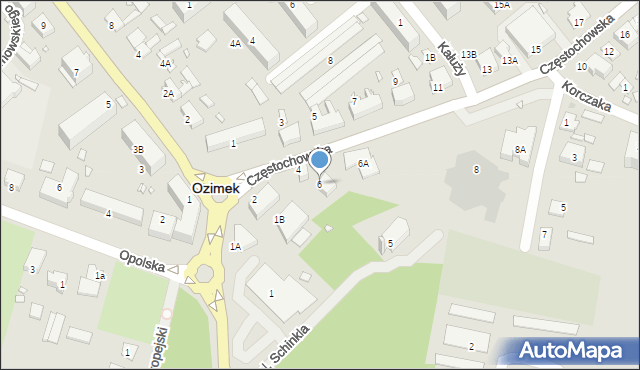 Ozimek, Częstochowska, 6, mapa Ozimek