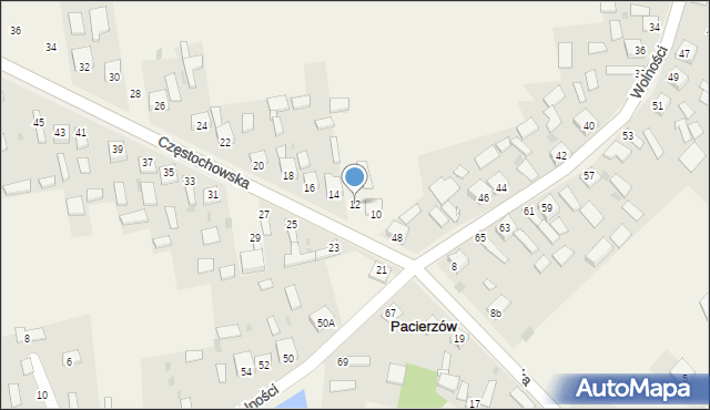 Pacierzów, Częstochowska, 12, mapa Pacierzów
