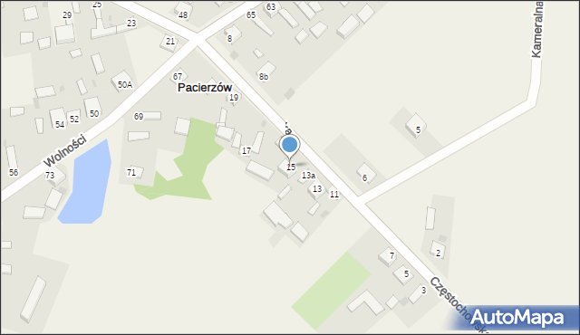 Pacierzów, Częstochowska, 15, mapa Pacierzów