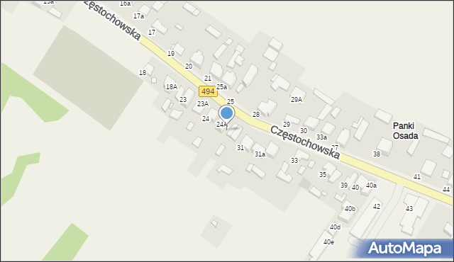 Panki, Częstochowska, 26, mapa Panki