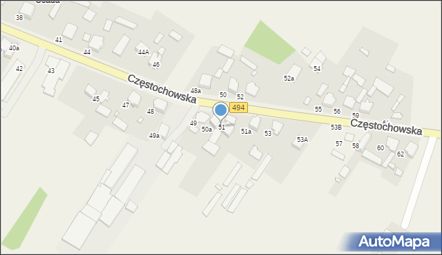 Panki, Częstochowska, 51, mapa Panki