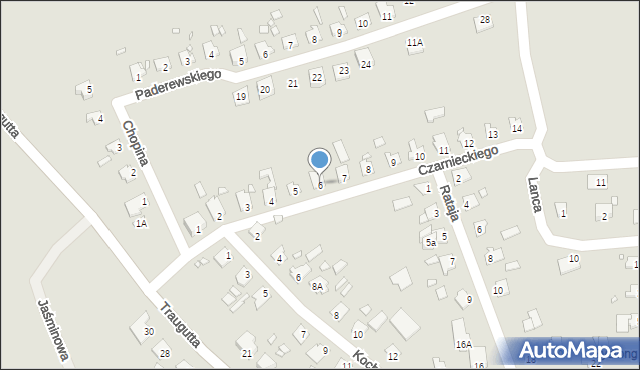 Pasłęk, Czarnieckiego Stefana, hetm., 6, mapa Pasłęk