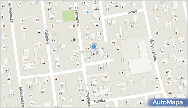 Piaseczno, Czajewicza, 41, mapa Piaseczno