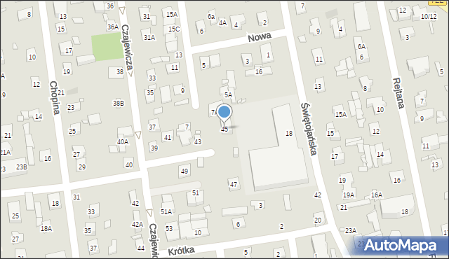 Piaseczno, Czajewicza, 45, mapa Piaseczno