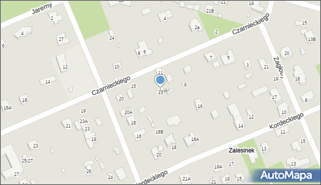 Piaseczno, Czarnieckiego Stefana, hetm., 13, mapa Piaseczno