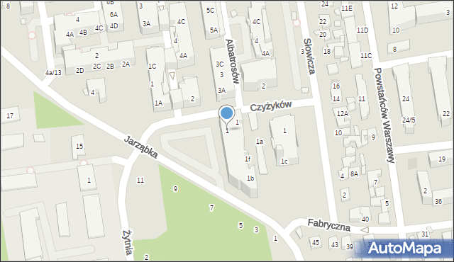 Piaseczno, Czyżyków, 1, mapa Piaseczno