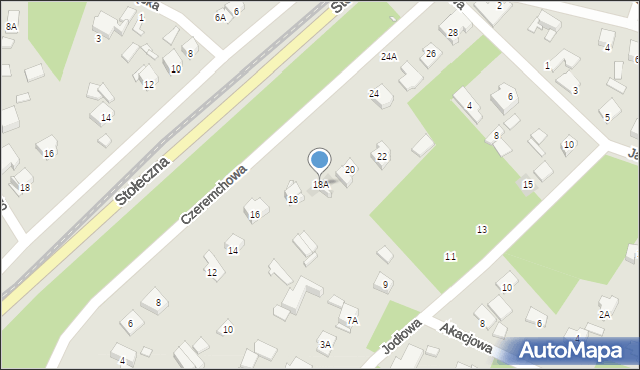 Piaseczno, Czeremchowa, 18A, mapa Piaseczno