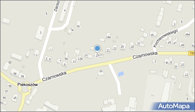 Piekoszów, Czarnowska, 17, mapa Piekoszów