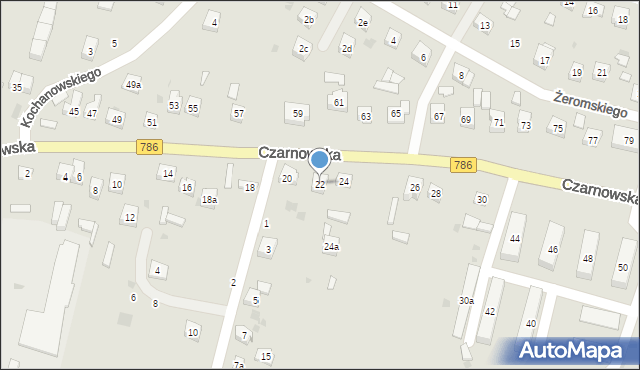 Piekoszów, Czarnowska, 22, mapa Piekoszów
