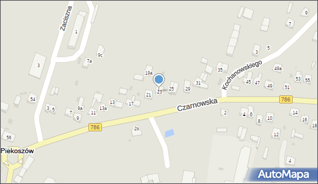 Piekoszów, Czarnowska, 23, mapa Piekoszów