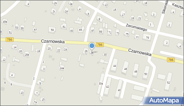 Piekoszów, Czarnowska, 28, mapa Piekoszów