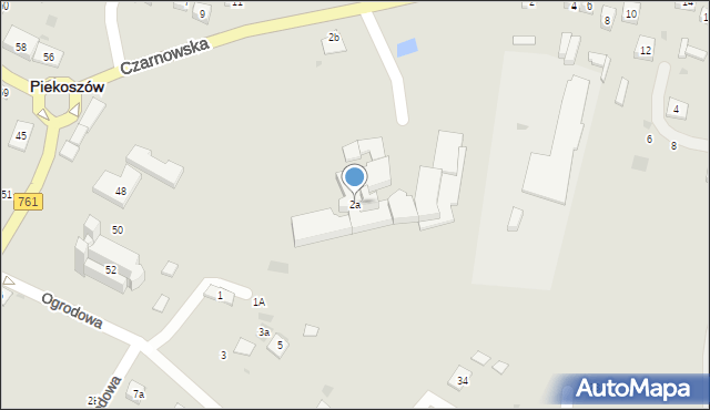 Piekoszów, Czarnowska, 2a, mapa Piekoszów