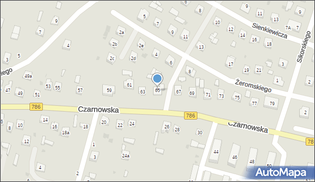 Piekoszów, Czarnowska, 65, mapa Piekoszów