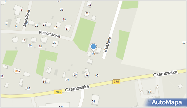 Piekoszów, Czarnowska, 93, mapa Piekoszów