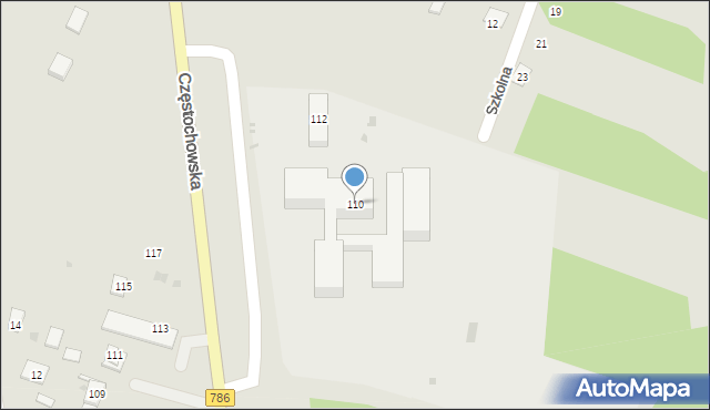 Piekoszów, Częstochowska, 110, mapa Piekoszów