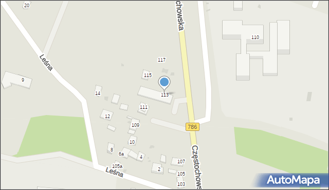 Piekoszów, Częstochowska, 113, mapa Piekoszów
