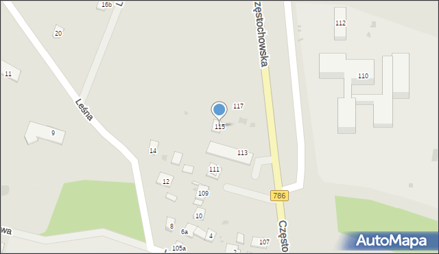 Piekoszów, Częstochowska, 115, mapa Piekoszów