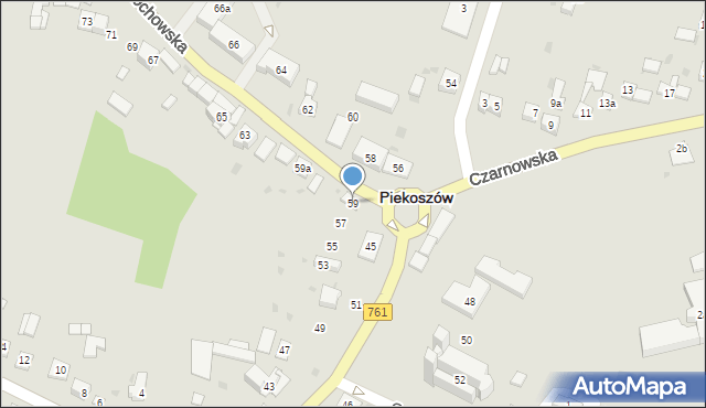 Piekoszów, Częstochowska, 59, mapa Piekoszów