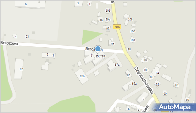 Piekoszów, Częstochowska, 85c, mapa Piekoszów