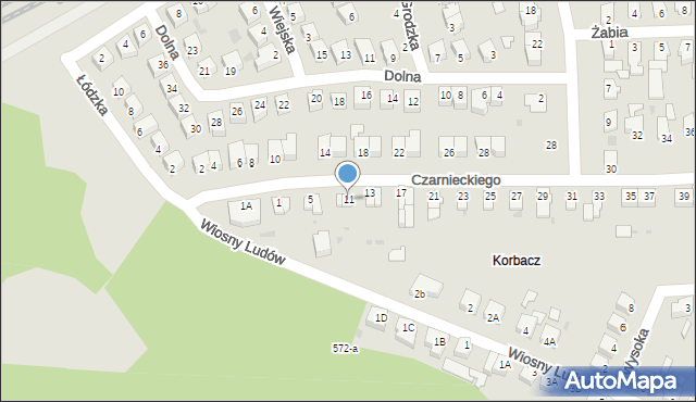 Piła, Czarnieckiego Stefana, hetm., 11, mapa Piły