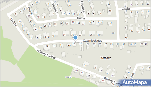 Piła, Czarnieckiego Stefana, hetm., 15, mapa Piły