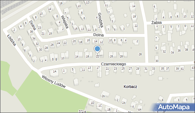 Piła, Czarnieckiego Stefana, hetm., 22, mapa Piły