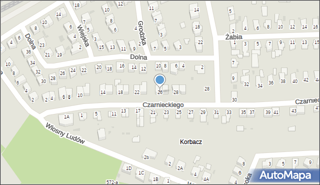 Piła, Czarnieckiego Stefana, hetm., 26, mapa Piły