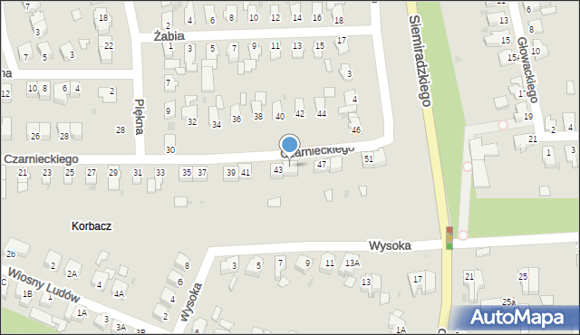 Piła, Czarnieckiego Stefana, hetm., 45, mapa Piły