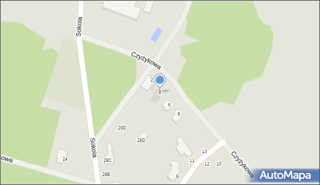 Piła, Czyżykowa, 4, mapa Piły