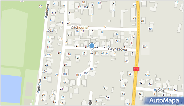 Piotrków Trybunalski, Czynszowa, 10, mapa Piotrków Trybunalski
