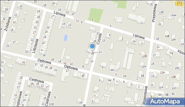 Piotrków Trybunalski, Czysta, 16, mapa Piotrków Trybunalski
