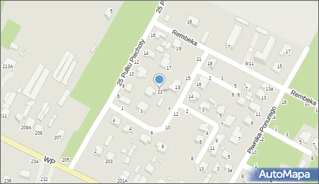 Piotrków Trybunalski, Czyżewskiego-Juliana Ludwika, gen., 11, mapa Piotrków Trybunalski