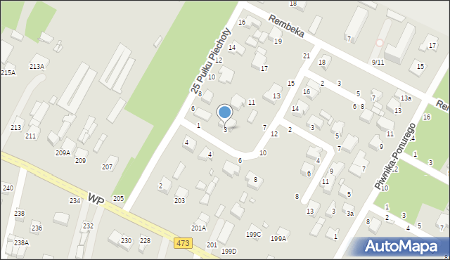 Piotrków Trybunalski, Czyżewskiego-Juliana Ludwika, gen., 3, mapa Piotrków Trybunalski