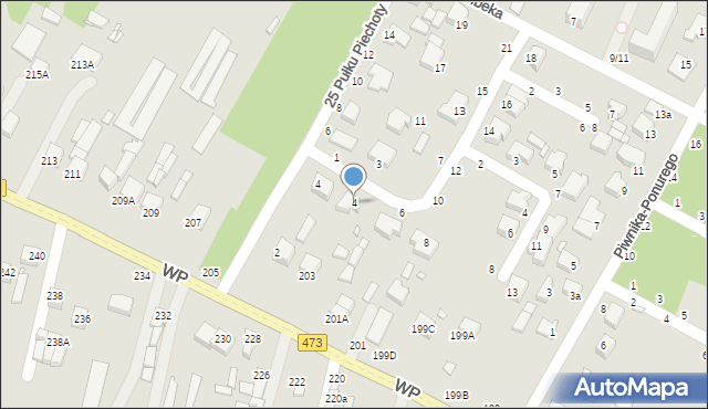 Piotrków Trybunalski, Czyżewskiego-Juliana Ludwika, gen., 4, mapa Piotrków Trybunalski