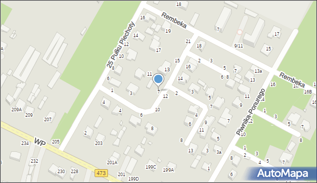 Piotrków Trybunalski, Czyżewskiego-Juliana Ludwika, gen., 7, mapa Piotrków Trybunalski
