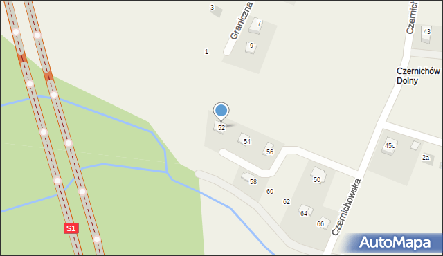 Pisarzowice, Czernichowska, 52, mapa Pisarzowice