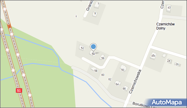 Pisarzowice, Czernichowska, 54, mapa Pisarzowice