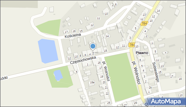 Pławno, Częstochowska, 2, mapa Pławno