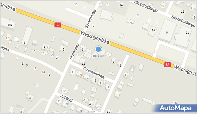 Płock, Czereśniowa, 8, mapa Płock