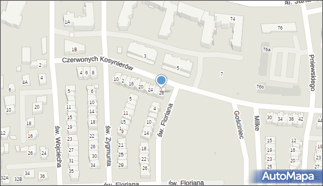 Płock, Czerwonych Kosynierów, 28, mapa Płock