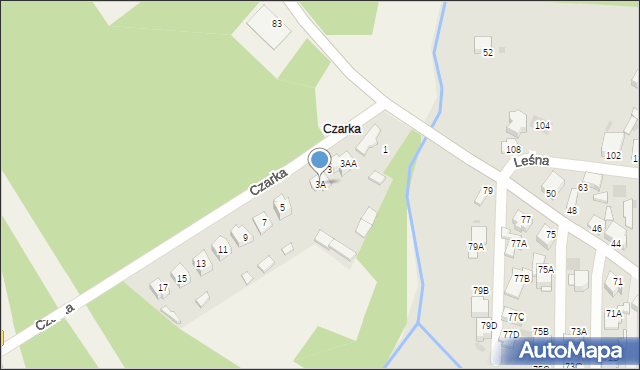 Postęp, Czarka, 3A, mapa Postęp