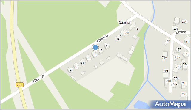 Postęp, Czarka, 9, mapa Postęp