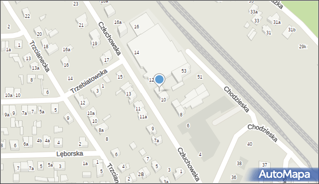 Poznań, Człuchowska, 10a, mapa Poznania
