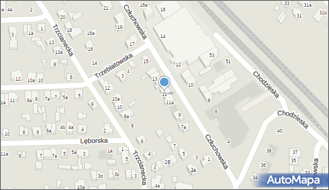 Poznań, Człuchowska, 11, mapa Poznania