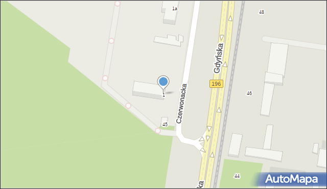 Poznań, Czerwonacka, 1, mapa Poznania