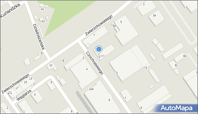 Poznań, Czochralskiego Jana, prof., 1, mapa Poznania